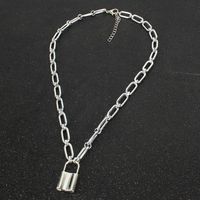 New Fashion Retro Geometric Simple Lock Necklace Wholesale main image 3