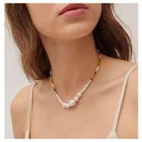 Bohemian Colored Rice Bead Necklace Necklace Shaped Pearl Choker Necklace main image 1
