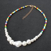 Bohemian Colored Rice Bead Necklace Necklace Shaped Pearl Choker Necklace main image 3
