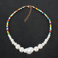 Bohemian Colored Rice Bead Necklace Necklace Shaped Pearl Choker Necklace main image 4