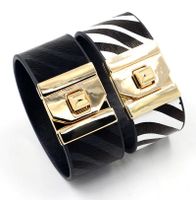 New Pu Leather Zebra Pattern Women&#39;s Wide Bracelet Fashion Bracelet Wholesale main image 1