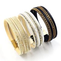 Japonais Et Coréen Multi-élément En Cuir Bracelet De Femmes Nouveau Mode Chaîne Magnétique Snap Multi-couche Bracelet 3 Couleurs En Gros main image 1