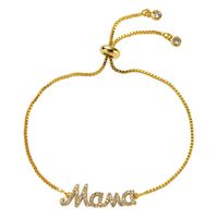 New Fashion Creative Alphabet Bracelet True Gold Plated Color Bracelet With Zircon Bracelets sku image 1