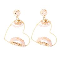 The New Fashion Woven Love Bead Earrings Exaggerated Beaded Earrings Wholesale sku image 1