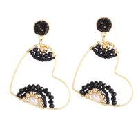 The New Fashion Woven Love Bead Earrings Exaggerated Beaded Earrings Wholesale sku image 2