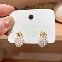 New Fashion Pineapple Pearl Earrings Nihaojewelry Wholesale sku image 1