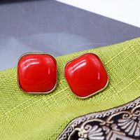 New Fashion Simple Square 925 Silver Pin Earrings Wholesale sku image 1