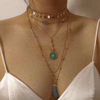 Ornement Personnalité En Forme De Y Awn Étoiles Micro Incrusté Europe Et En Amérique Croix Frontière Femelle Creative Étoiles Collier Multi-couche Collier sku image 1