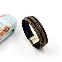 Japonais Et Coréen Multi-élément En Cuir Bracelet De Femmes Nouveau Mode Chaîne Magnétique Snap Multi-couche Bracelet 3 Couleurs En Gros sku image 1