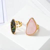 New Fashion Imitation Agate Piece Ring Abalone Shell Ring Wholesale main image 1