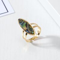 New Fashion Imitation Agate Piece Ring Abalone Shell Ring Wholesale main image 2