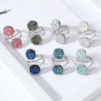 New Fashion Imitation Natural Stone Ring Resin Adjustable Ring Wholesale main image 1