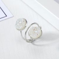 New Fashion Imitation Natural Stone Ring Resin Adjustable Ring Wholesale main image 3
