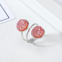 New Fashion Imitation Natural Stone Ring Resin Adjustable Ring Wholesale main image 4