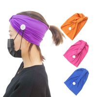 New Mask Anti-leather Button Fitness Hair Band Sports Yoga Knitted Sweat-absorbent Hair Band Wholesale main image 1