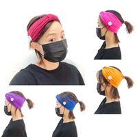 New Mask Anti-leather Button Fitness Hair Band Sports Yoga Knitted Sweat-absorbent Hair Band Wholesale main image 5