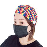 The New Fashion Colorful Stripe Fabric Headband Button Anti-le Hairband Wholesale main image 4