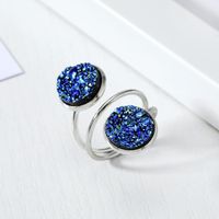 New Fashion Imitation Natural Stone Ring Resin Adjustable Ring Wholesale sku image 4