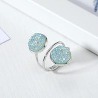 New Fashion Imitation Natural Stone Ring Resin Adjustable Ring Wholesale sku image 7