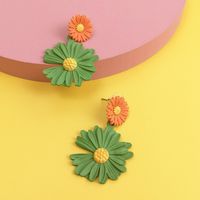 Korean Fashion Spray Paint Chrysanthemum Earrings Nihaojewelry Wholesale main image 6