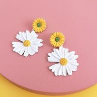 Korean Fashion Spray Paint Chrysanthemum Earrings Nihaojewelry Wholesale main image 5