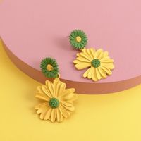 Korean Fashion Spray Paint Chrysanthemum Earrings Nihaojewelry Wholesale main image 4