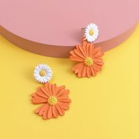 Korean Fashion Spray Paint Chrysanthemum Earrings Nihaojewelry Wholesale main image 3