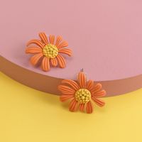 Korean New Silver Needle Spring Color Daisy Flower Earrings main image 5