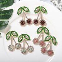 New Fashion Diamond Fruit Cherry Earrings Fruit Earrings For Women main image 1