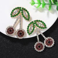 Nuevos Pendientes De Cereza De Fruta De Diamante De Moda Pendientes De Fruta Para Mujer main image 3