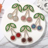 New Fashion Diamond Fruit Cherry Earrings Fruit Earrings For Women main image 4