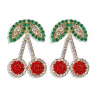 New Fashion Diamond Fruit Cherry Earrings Fruit Earrings For Women main image 6