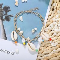 New Fashion Alloy Chain Handmade Shell Woven Bracelet Wholesale main image 4
