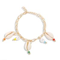 New Fashion Alloy Chain Handmade Shell Woven Bracelet Wholesale main image 6