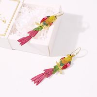 New Fashion Alloy Drop Earrings Creative Geometric Animal Parrot Diamond Earrings main image 4