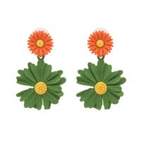 Korean Fashion Spray Paint Chrysanthemum Earrings Nihaojewelry Wholesale sku image 1
