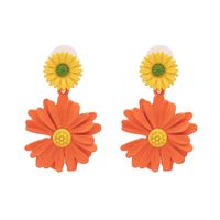 Korean Fashion Spray Paint Chrysanthemum Earrings Nihaojewelry Wholesale sku image 3