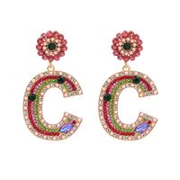 Nueva Moda Letra C Con Incrustaciones De Diamantes Pendientes Nihaojewelry Para Mujer sku image 2