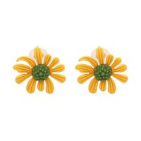Korean New Silver Needle Spring Color Daisy Flower Earrings sku image 1