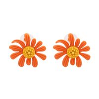 Korean New Silver Needle Spring Color Daisy Flower Earrings sku image 4