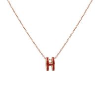 New Fashion Simple Geometric H Letter Pendant Necklace Wild Clavicle Chain sku image 1