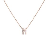 New Fashion Simple Geometric H Letter Pendant Necklace Wild Clavicle Chain sku image 2