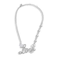 Korean New Fashion Wild Letter Love Diamond Flower Alloy Necklace sku image 1