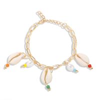New Fashion Alloy Chain Handmade Shell Woven Bracelet Wholesale sku image 1