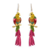 New Fashion Alloy Drop Earrings Creative Geometric Animal Parrot Diamond Earrings sku image 1