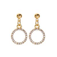 Korean New Fashion Diamond-set Wild Earrings Diamond-set Geometric Circle Earrings sku image 1