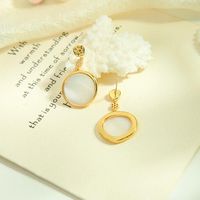 New Fashion Creative Geometric Diamond Shell Pearl Earrings main image 5