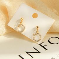 Korean New Fashion Diamond-set Wild Earrings Diamond-set Geometric Circle Earrings main image 6