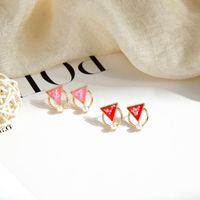New Fashion S925 Silver Needle Earrings Geometric Candy Color Fragments Triangle Earrings Wild Pearl Earrings main image 4