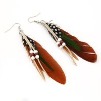 Korean Fashion Beaded Feather Earrings Nihaojewelry Wholesale main image 3